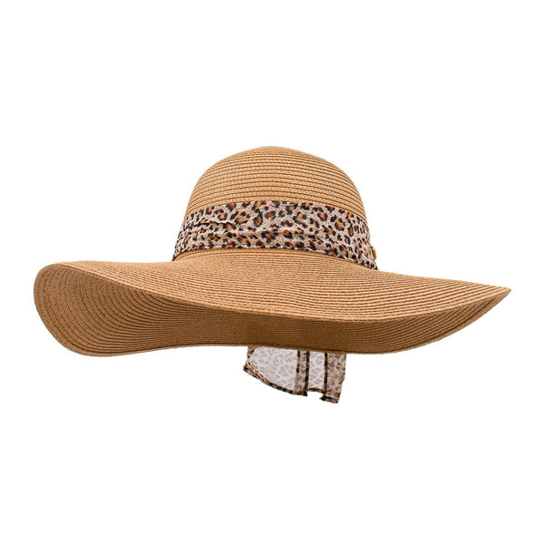 Surell Straw Hat With Leopard Bow