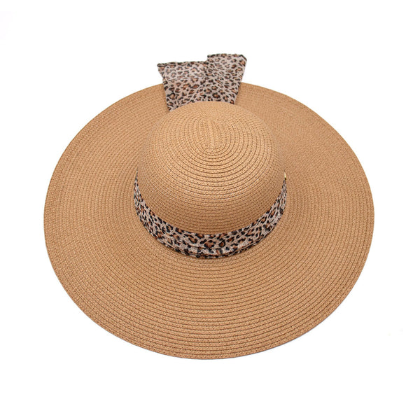 Surell Straw Hat With Leopard Bow