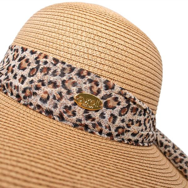 Surell Straw Hat With Leopard Bow