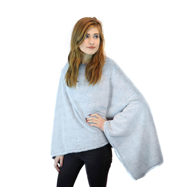 Surell Women's Faux Fur Poncho