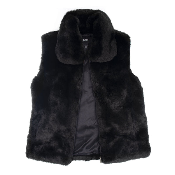 Surell Women's Faux Rabbit Fur Vest