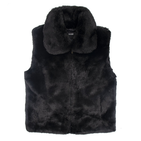 surell Women's Faux Rabbit Fur Vest