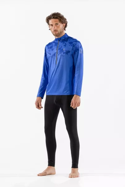 Surfanic Surfanic Bodyfit Broken Map Zip Neck