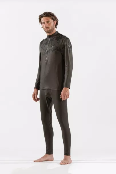 Surfanic Surfanic Bodyfit Broken Map Zip Neck