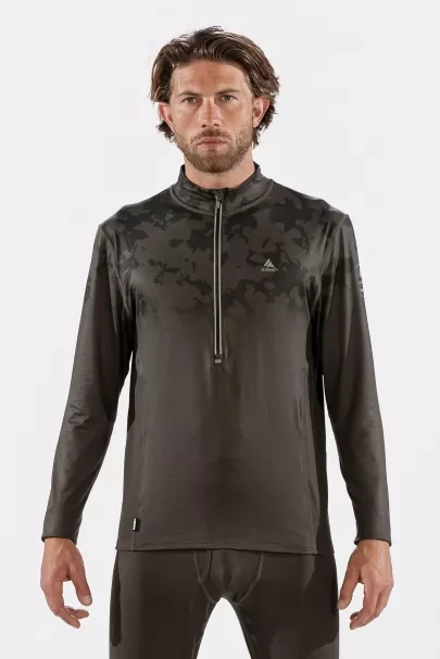 Surfanic Surfanic Bodyfit Broken Map Zip Neck