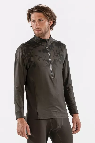 Surfanic Surfanic Bodyfit Broken Map Zip Neck