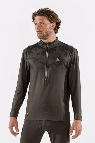 surfanic Surfanic Bodyfit Broken Map Zip Neck