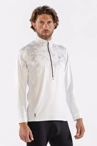 Surfanic Surfanic Bodyfit Broken Map Zip Neck