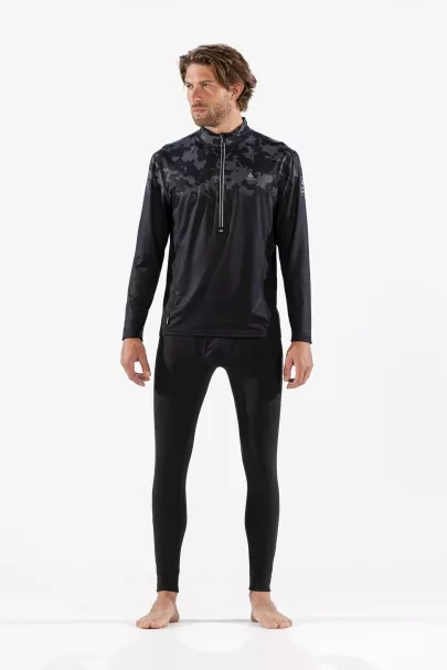 Surfanic Surfanic Bodyfit Broken Map Zip Neck