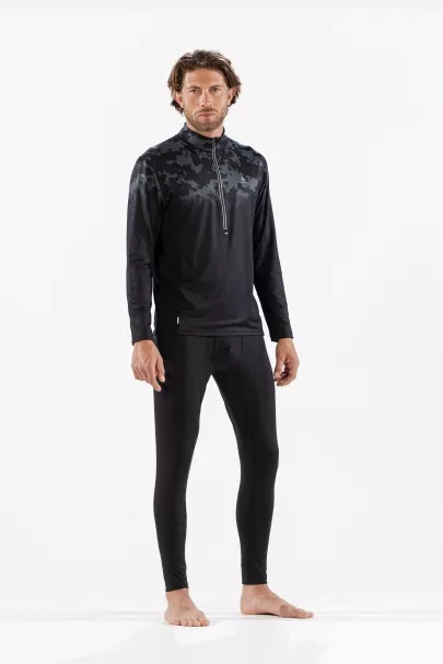 Surfanic Surfanic Bodyfit Broken Map Zip Neck