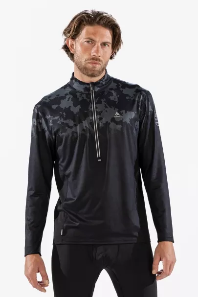 surfanic Surfanic Bodyfit Broken Map Zip Neck