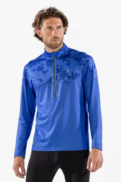 surfanic Surfanic Bodyfit Broken Map Zip Neck