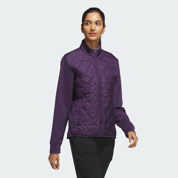Surprizeshop Adidas Ladies Ultimate365 Quilted Full Zip Golf Jacket - Purple