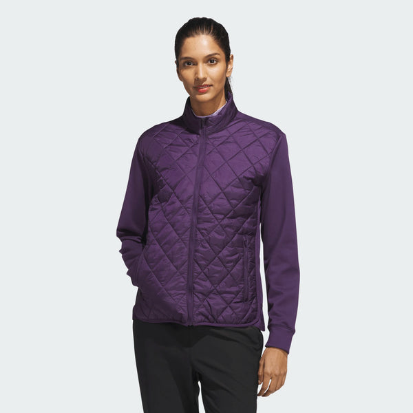 surprizeshop Adidas Ladies Ultimate365 Quilted Full Zip Golf Jacket - Purple