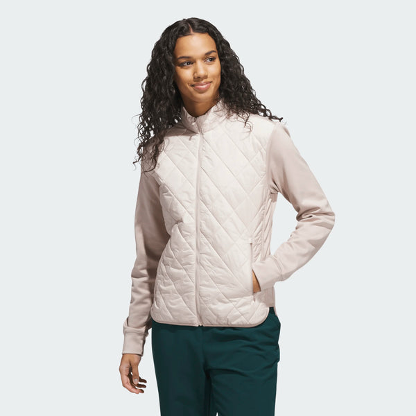 surprizeshop Adidas Ladies Ultimate365 Quilted Full Zip Golf Jacket - Wonder Taupe