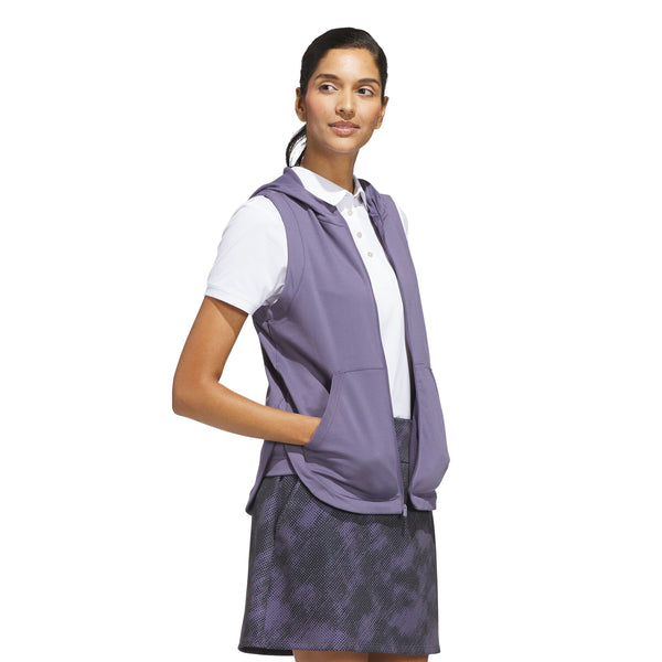 surprizeshop Adidas Women's Ultimate365 Full-Zip Sleeveless Golf Hoodie - Purple