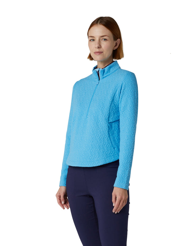Surprizeshop Callaway 1/2 Zip Ladies Knit Golf Pullover Sweater - Ethereal Blue