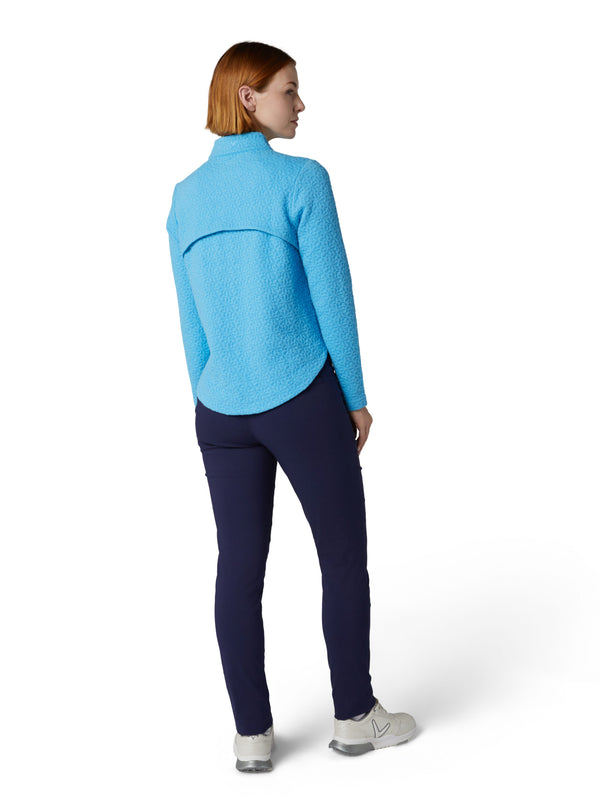 Surprizeshop Callaway 1/2 Zip Ladies Knit Golf Pullover Sweater - Ethereal Blue