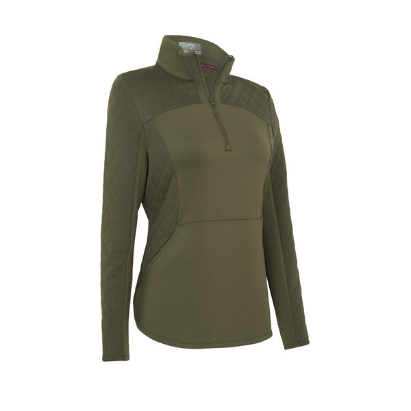 surprizeshop Callaway Golf Ladies Quilted Knit Stretch Pullover - Industrial Green