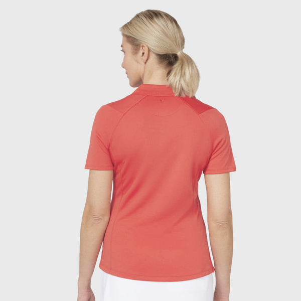 Surprizeshop Callaway Golf Ladies Swingtech Short Sleeve Polo - Geranium