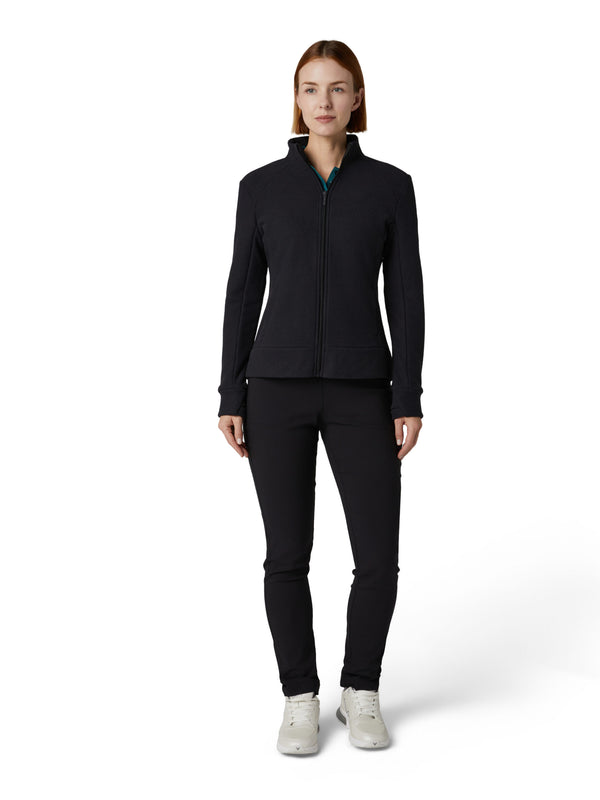 Surprizeshop Callaway Ladies Golf Stretch Waffle Knit Fleece Jacket - Caviar