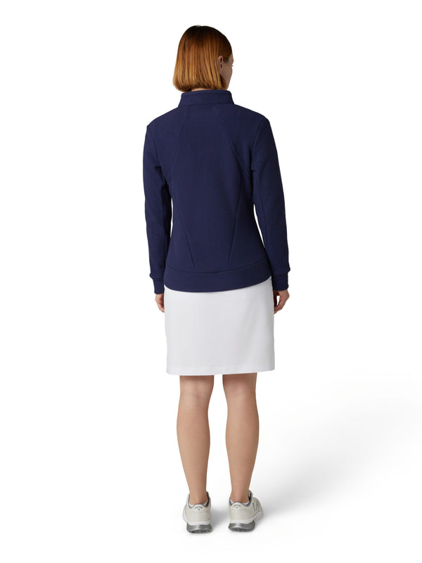 Surprizeshop Callaway Ladies Golf Stretch Waffle Knit Fleece Jacket - Peacoat