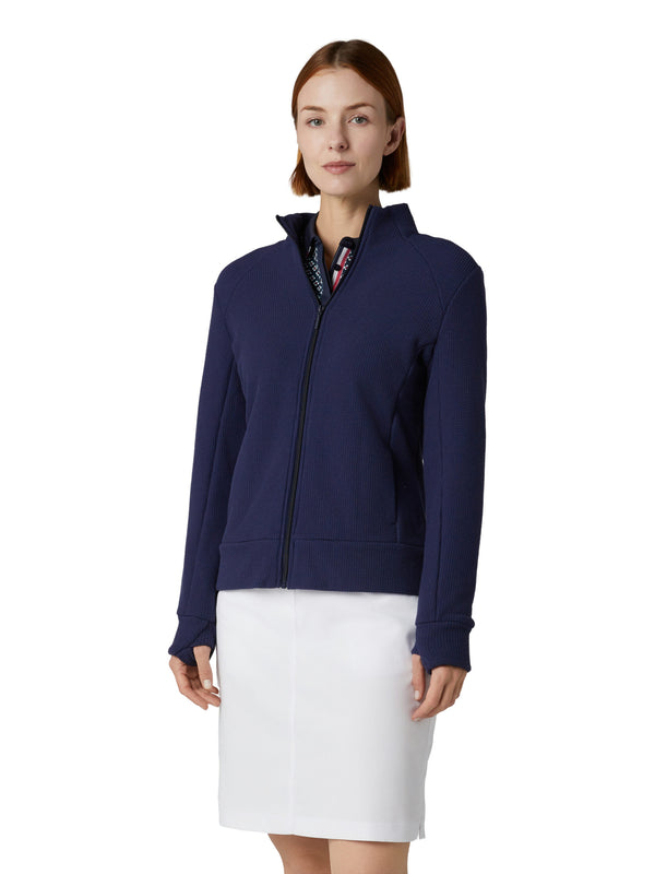 surprizeshop Callaway Ladies Golf Stretch Waffle Knit Fleece Jacket - Peacoat