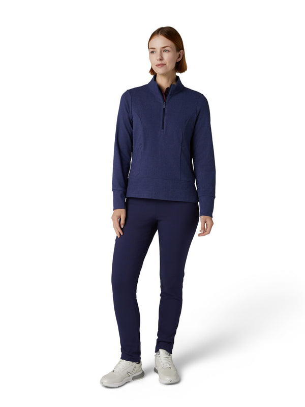 Surprizeshop Callaway Ladies Micro Fleece Golf Pullover Sweater - Peacoat Heather