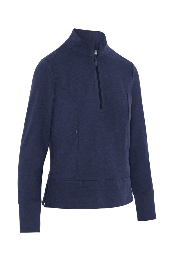 Surprizeshop Callaway Ladies Micro Fleece Golf Pullover Sweater - Peacoat Heather