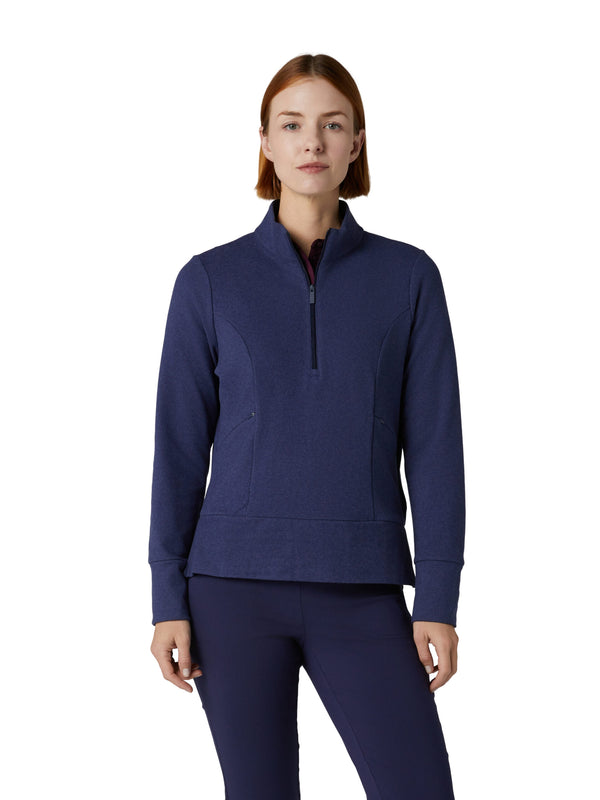 surprizeshop Callaway Ladies Micro Fleece Golf Pullover Sweater - Peacoat Heather