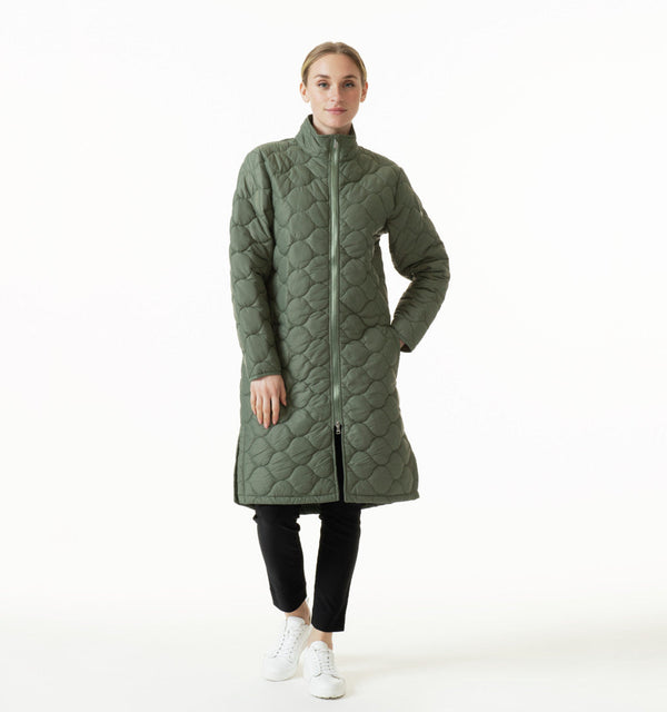 surprizeshop Daily Sports Bonnie Padded Long Length Coat - Moss