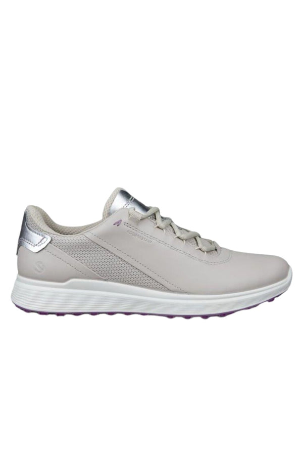 surprizeshop Ecco Golf S-Casual Waterproof Ladies Golf Shoes - Gravel/Silver Metallic