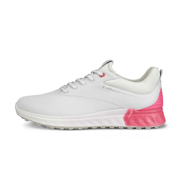 Surprizeshop Ecco S Three Waterproof Ladies Golf Shoes - White/Bubblegum