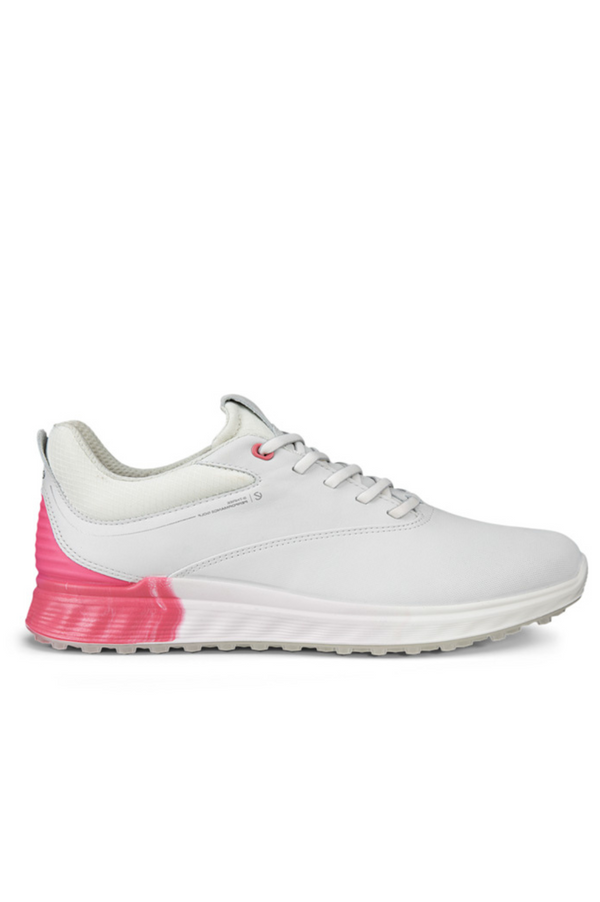 surprizeshop Ecco S Three Waterproof Ladies Golf Shoes - White/Bubblegum