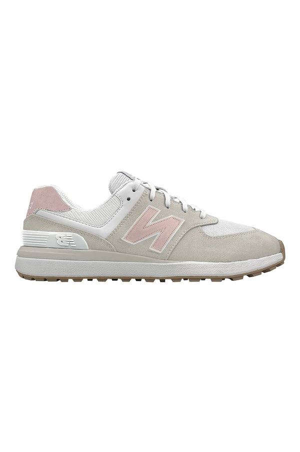 Surprizeshop New Balance Womens Waterproof Golf Shoes - 574 Greens V2 - Spikeless Sand/Pink