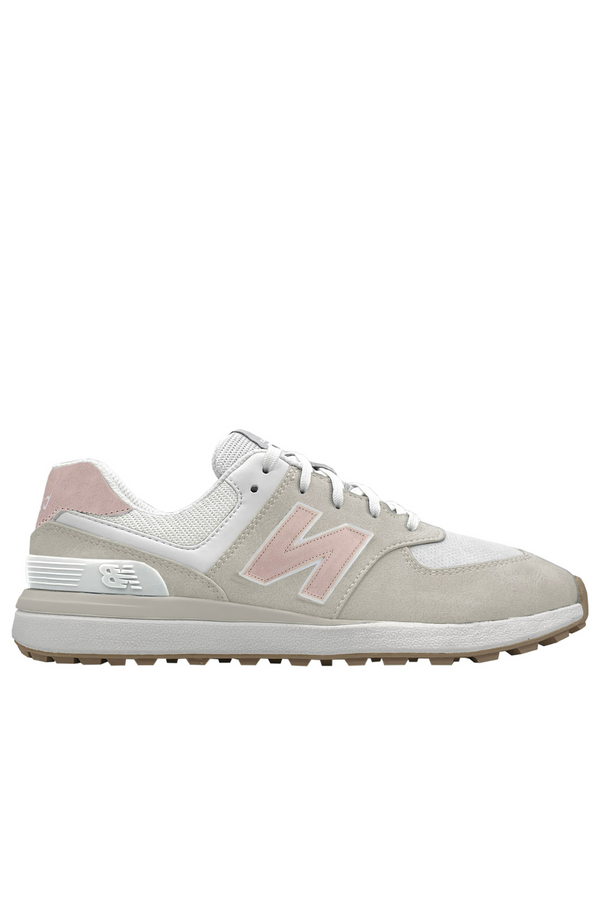 surprizeshop New Balance Womens Waterproof Golf Shoes - 574 Greens V2 - Spikeless Sand/Pink
