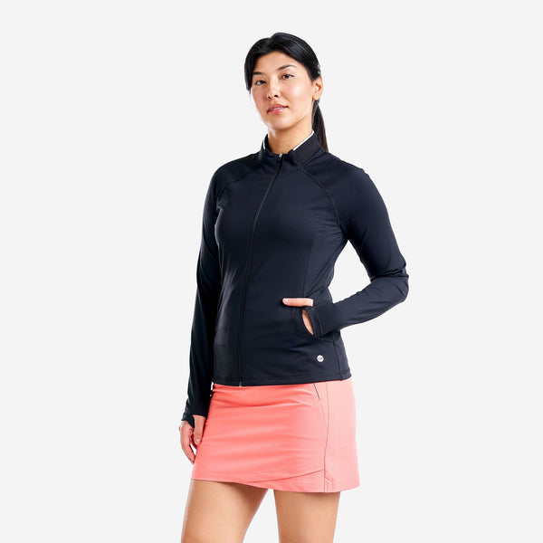 Surprizeshop Nivo Ladies Alyssa Long Sleeve Full Zip Top - Black
