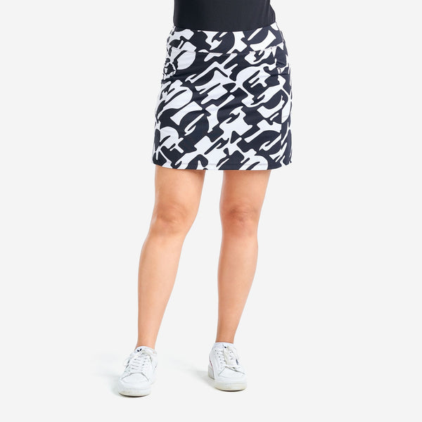 surprizeshop Nivo Ladies Layla Pull on Golf Skort - Black/White