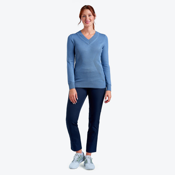 Surprizeshop Nivo Ladies Nicole V-Neck Sweater - Sea Reflection