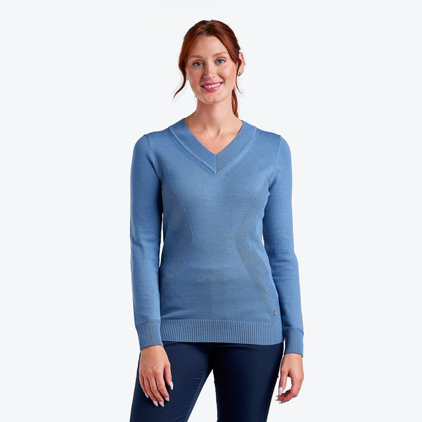 surprizeshop Nivo Ladies Nicole V-Neck Sweater - Sea Reflection
