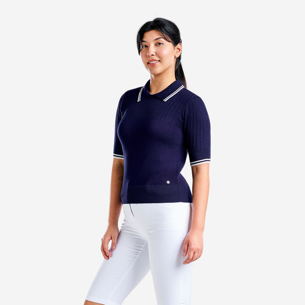 Surprizeshop Nivo Ladies Vy Lightweight Half Sleeve Jumper - Navy