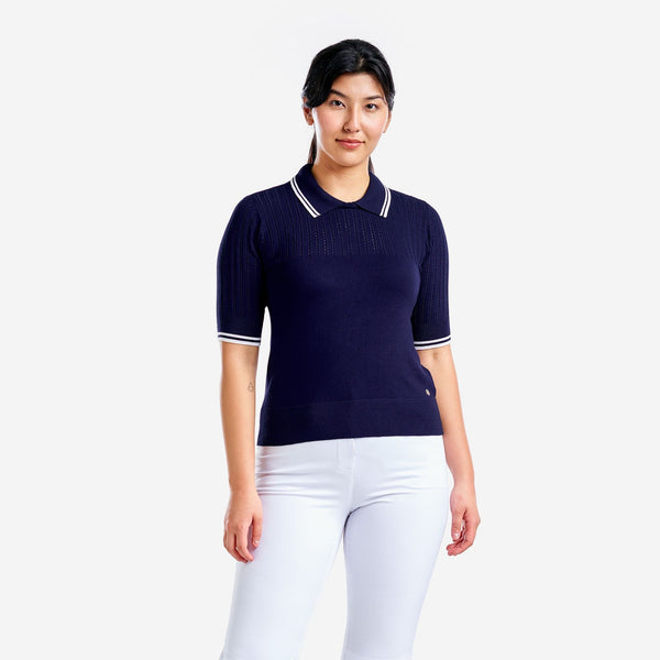 surprizeshop Nivo Ladies Vy Lightweight Half Sleeve Jumper - Navy