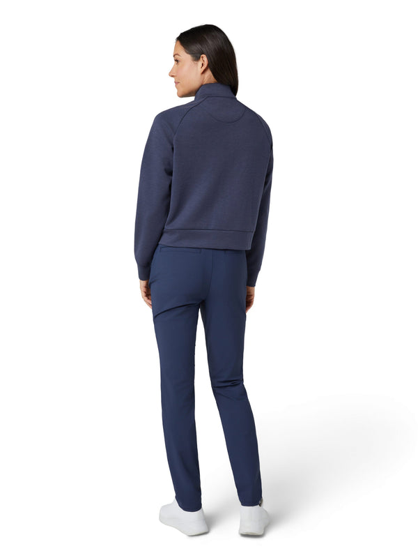 Surprizeshop Penguin Ladies Golf Full Zip Textured Knit Jacket - Navy