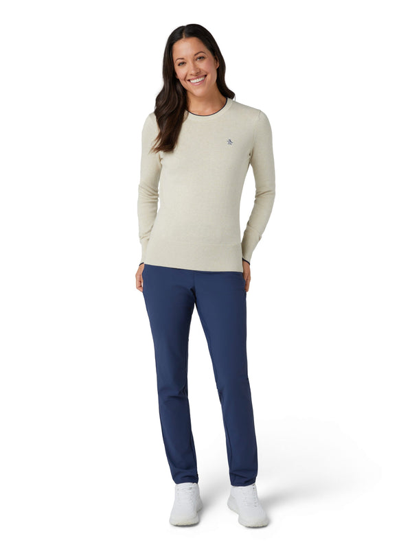 Surprizeshop Penguin Ladies Golf Pullover Sweater With Elongated Cuffs - Silver Birch