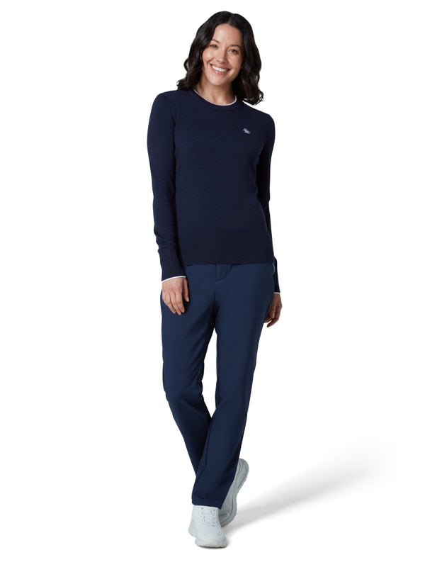 Surprizeshop Penguin Ladies Golf Pullover Sweater With Elongated Cuffs - Navy