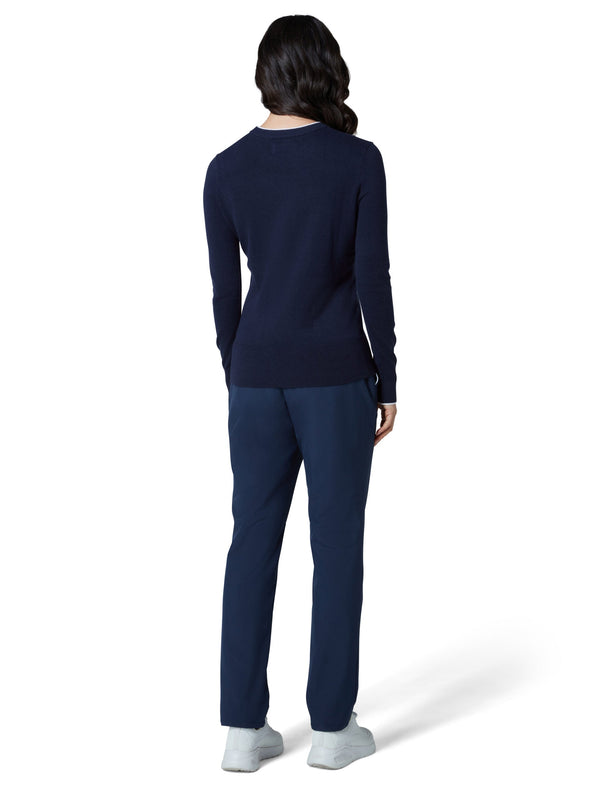 Surprizeshop Penguin Ladies Golf Pullover Sweater With Elongated Cuffs - Navy