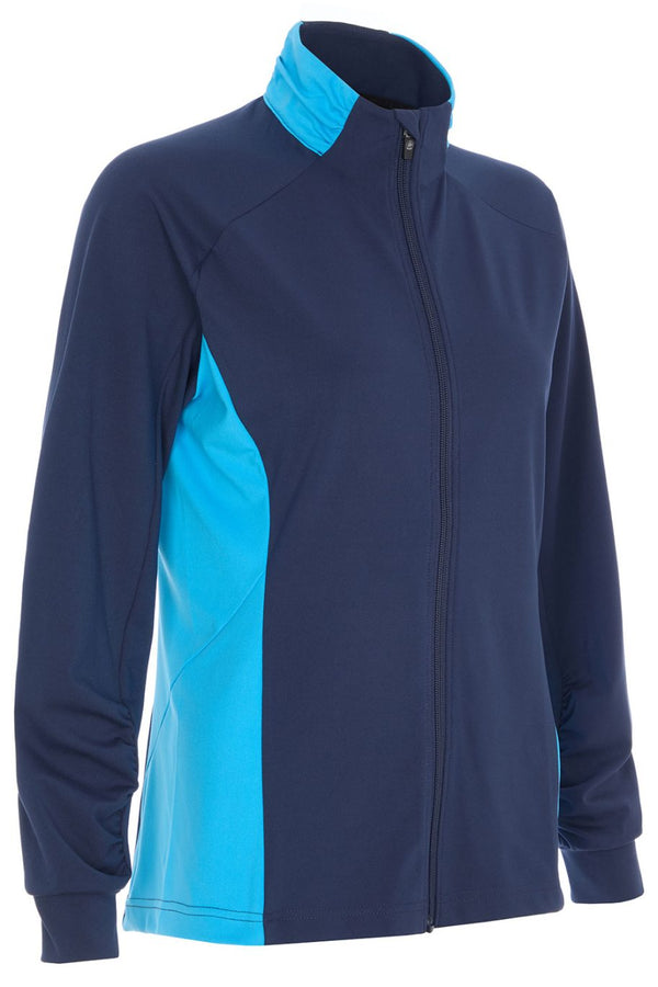 surprizeshop ProQuip Ladies Golf Crystal Full Zip Mid-Layer - Navy & Azure Blue