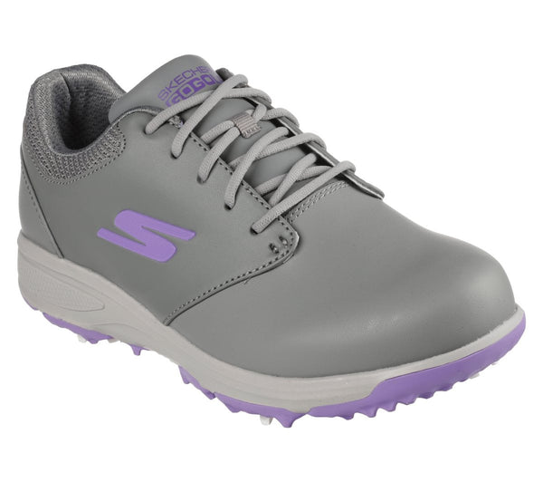 Surprizeshop Skechers Jasmine Soft Spike Waterproof Ladies Golf Shoes - Grey / Purple
