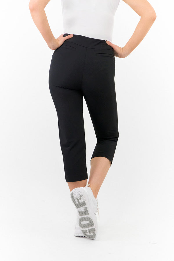 Surprizeshop Tail Ladies Golf Allure Pull On Capri (83cm) - Black