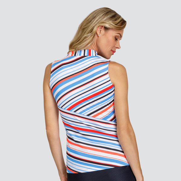 Surprizeshop Tail Ladies Golf Angelou Sleeveless Polo - Malibu Stripe